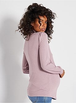 T-shirt com gola subida com favos - Kiabi