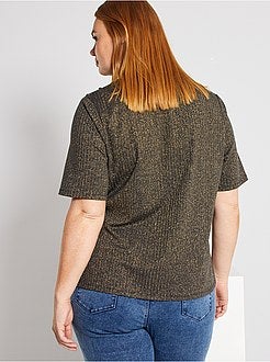 T-shirt com gola subida - Kiabi