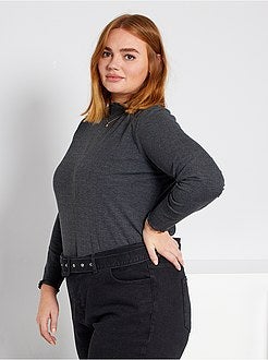 T-shirt com gola subida - Kiabi