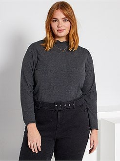 T-shirt com gola subida - Kiabi