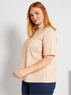 T-shirt com gola subida - Kiabi