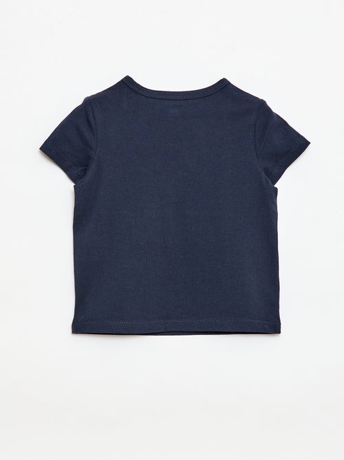 T-shirt com gola tunisiana abotoada - Kiabi