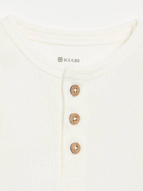 T-shirt com gola tunisiana - Kiabi