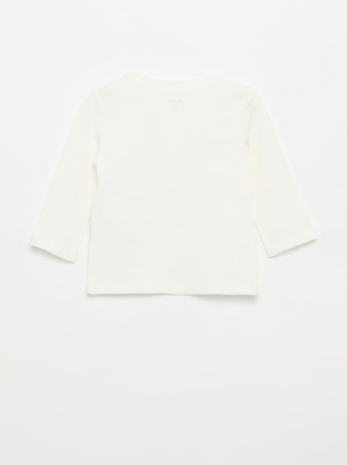 T-shirt com gola tunisiana - Kiabi