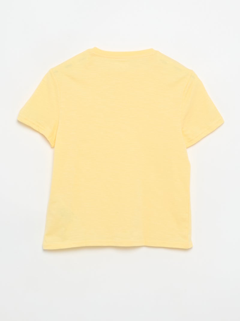 T-shirt com gola tunisina Amarelo - Kiabi