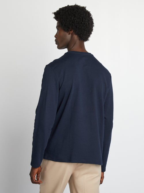 T-shirt com gola tunisina - Kiabi