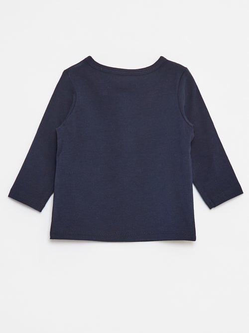 T-shirt com gola tunisina - Kiabi