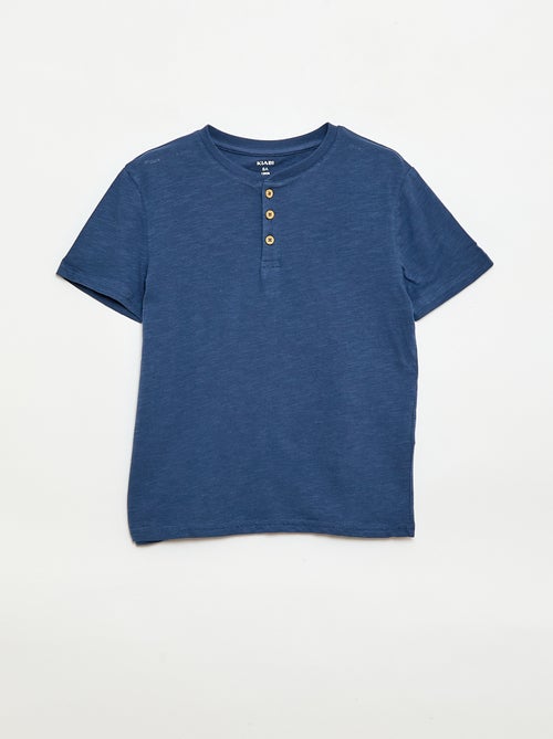 T-shirt com gola tunisina - Kiabi