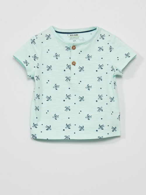 T-shirt com gola tunisina - Kiabi