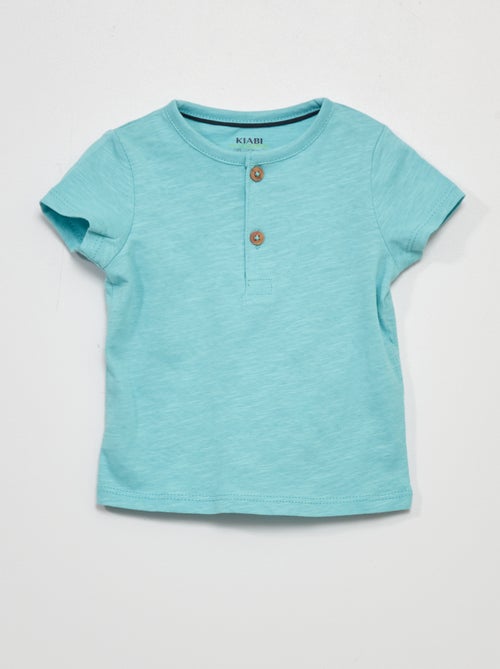 T-shirt com gola tunisina - Kiabi
