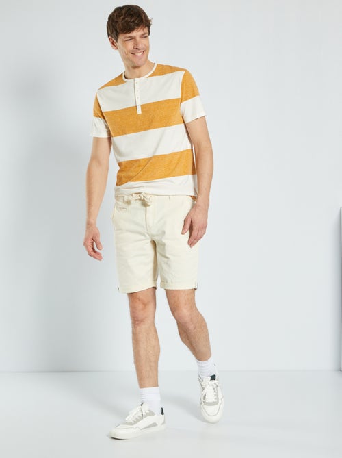 T-shirt com gola tunisina - Kiabi