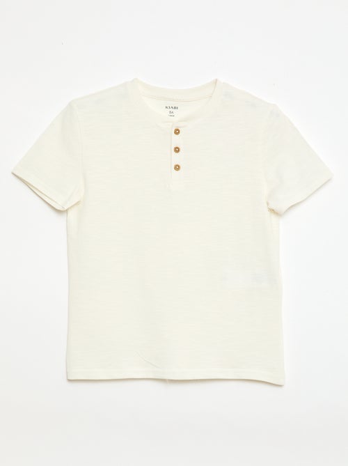 T-shirt com gola tunisina - Kiabi