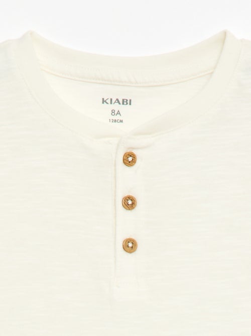 T-shirt com gola tunisina - Kiabi