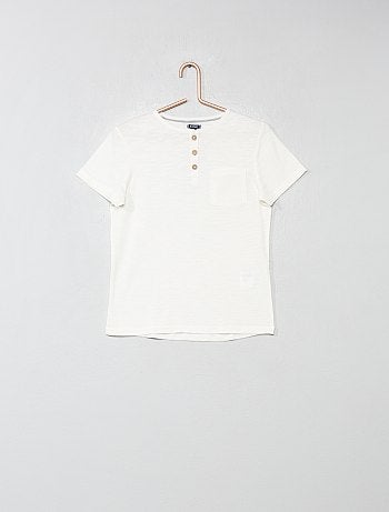 T-shirt com gola tunisina - Kiabi