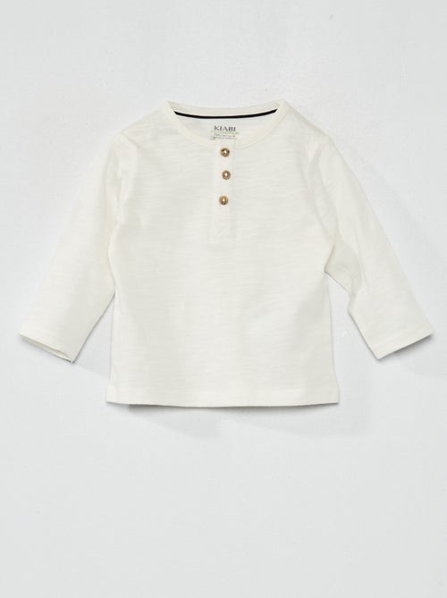 T-shirt com gola tunisina - Kiabi