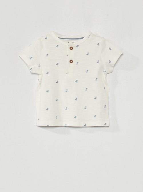 T-shirt com gola tunisina - Kiabi