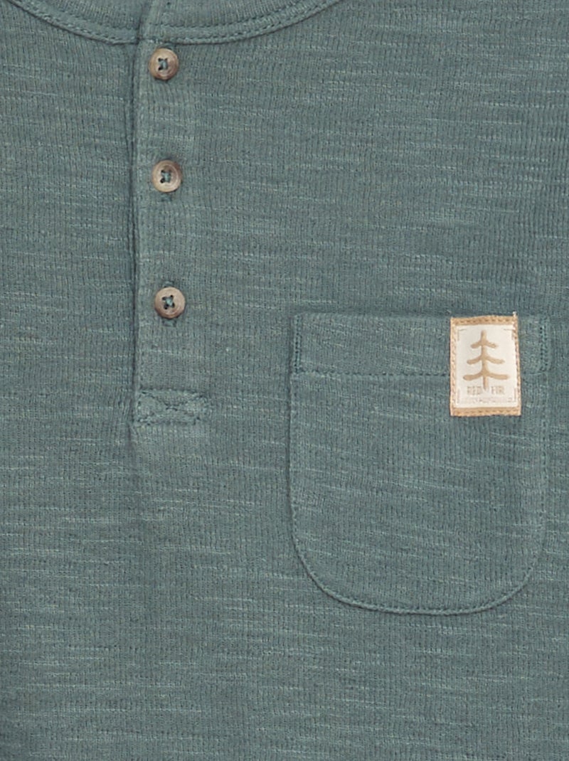 T-shirt com gola tunisina CAQUI - Kiabi