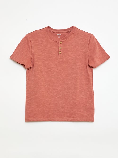 T-shirt com gola tunisina - Kiabi