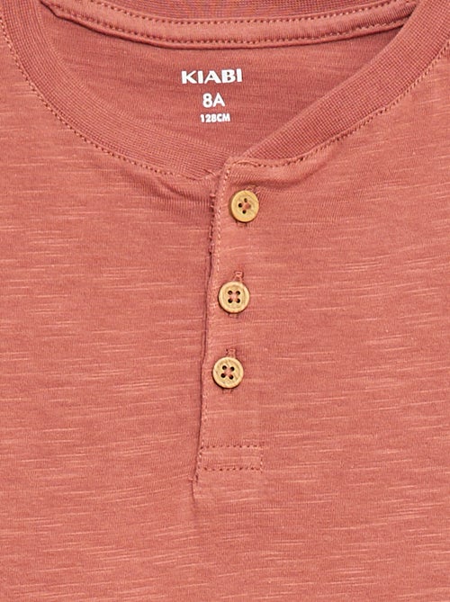 T-shirt com gola tunisina - Kiabi