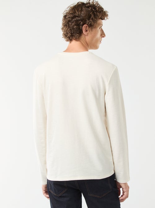 T-shirt com gola tunisina de manga comprida - Kiabi