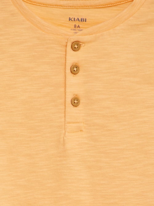 T-shirt com gola tunisina de manga curta - Kiabi