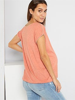 T-shirt com gola tunisina - Kiabi