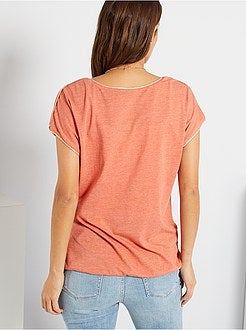 T-shirt com gola tunisina - Kiabi