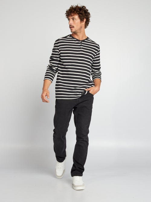 T-shirt com gola tunisina - Kiabi