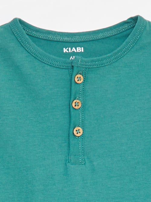 T-shirt com gola tunisina - Kiabi