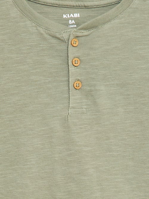 T-shirt com gola tunisina - Kiabi