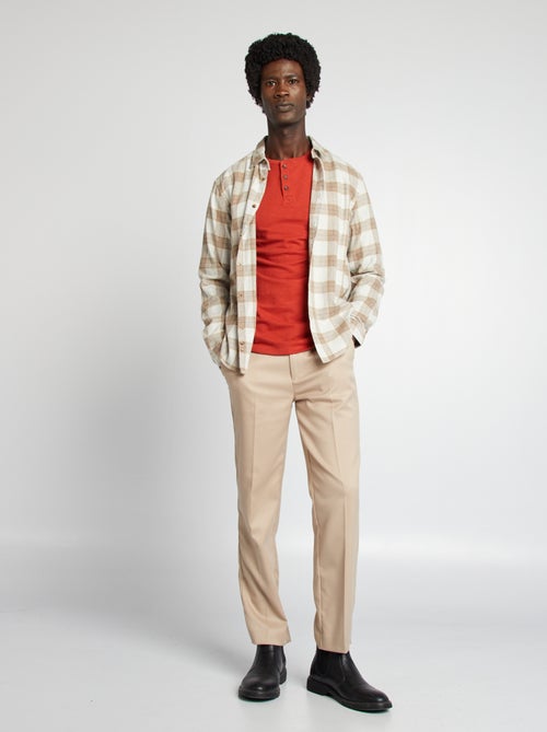 T-shirt com gola tunisina - Kiabi