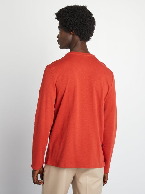 T-shirt com gola tunisina - Kiabi