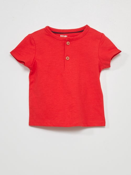 T-shirt com gola tunisina - Kiabi