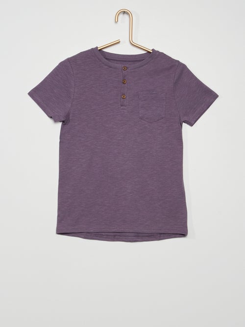 T-shirt com gola tunisina - Kiabi