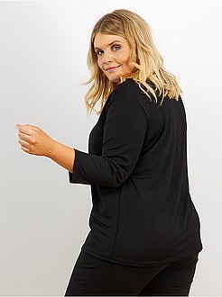 T-shirt com grande viés dourado - Kiabi