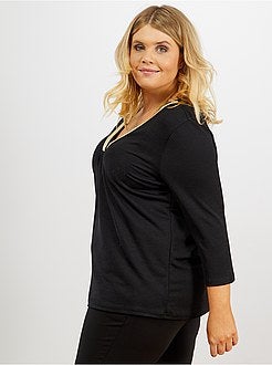 T-shirt com grande viés dourado - Kiabi