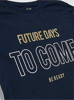 Menino 10-18 anos - T-shirt com impressão - Kiabi