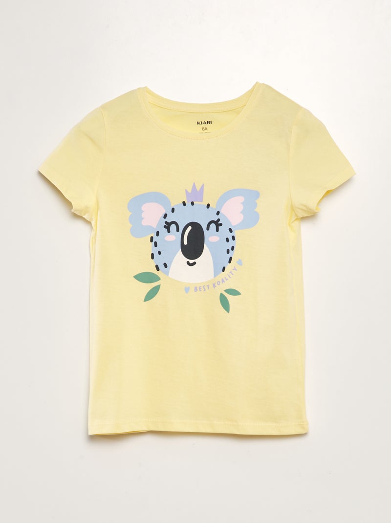 T-shirt com inscrição AMARELO - Kiabi