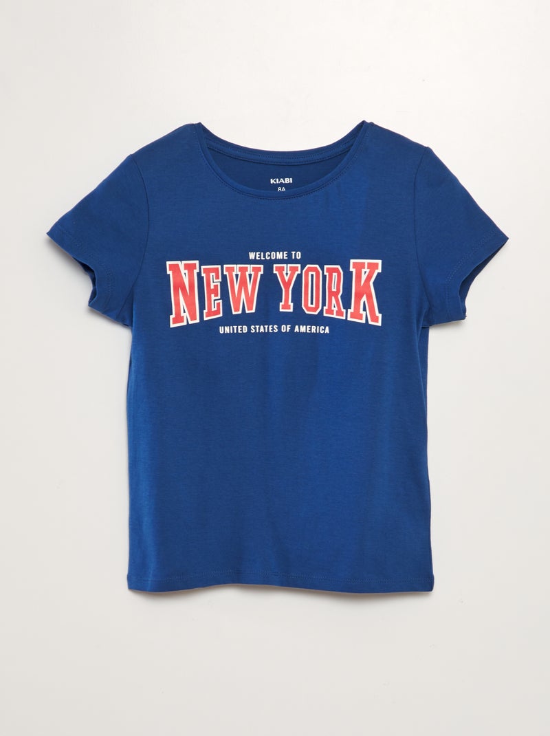 T-shirt com inscrição AZUL - Kiabi