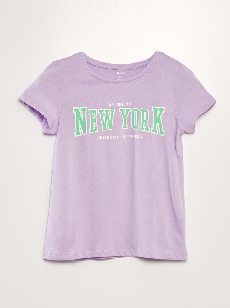 T-shirt com inscrição VIOLETA - Kiabi