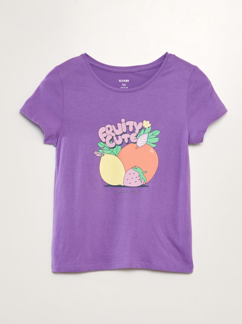 T-shirt com inscrição VIOLETA - Kiabi