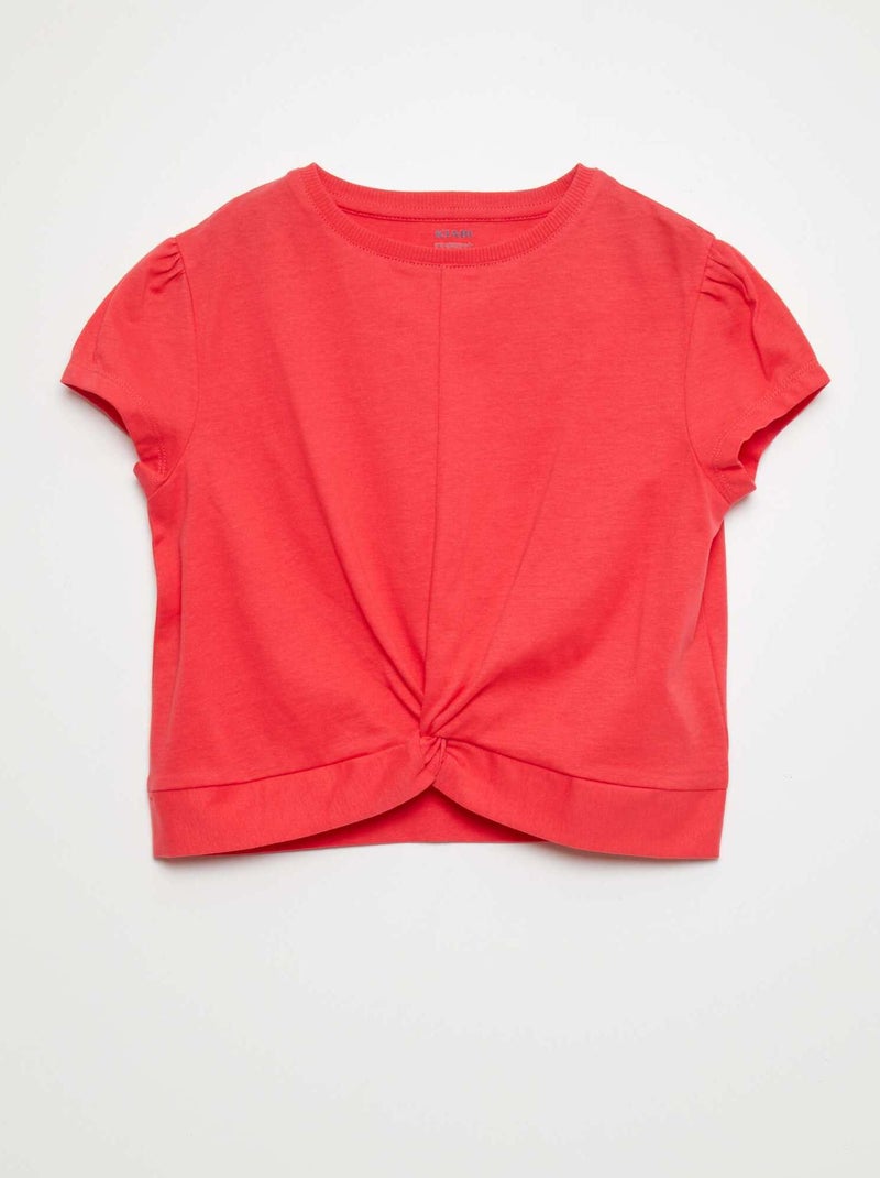 T-shirt com laço à frente ROSA - Kiabi