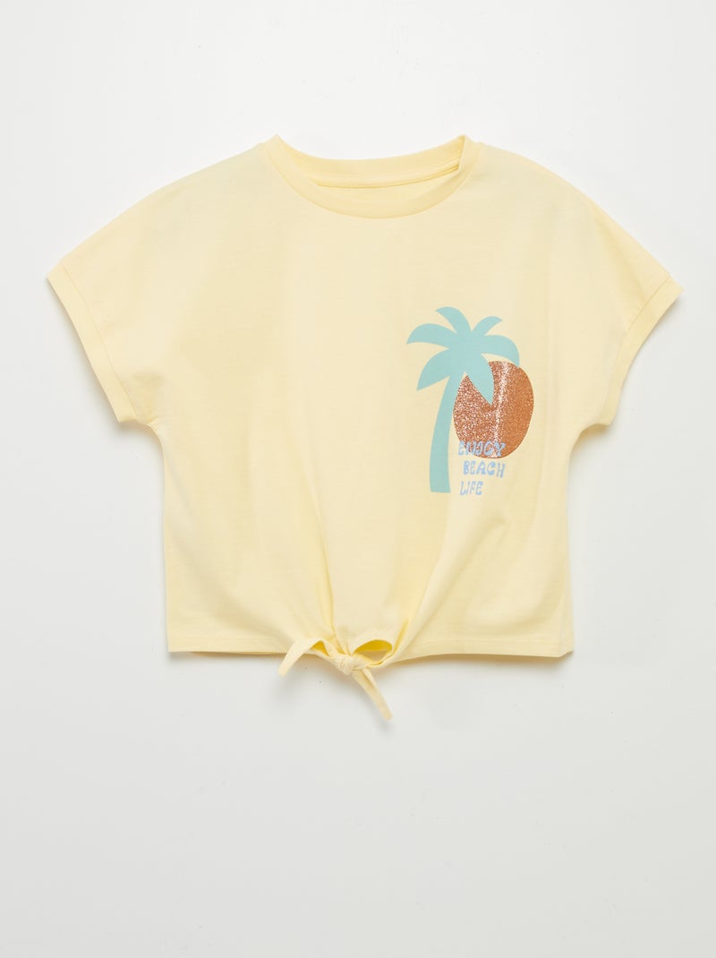T-shirt com laço na base AMARELO - Kiabi