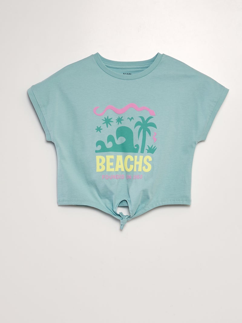 T-shirt com laço na base VERDE - Kiabi