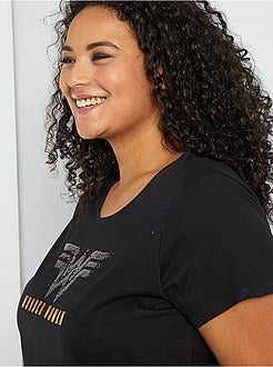 T-shirt com lantejoulas 'Mulher Maravilha' - Kiabi