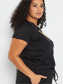 T-shirt com lantejoulas 'Mulher Maravilha' - Kiabi