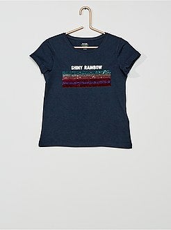 T-shirt com lantejoulas reversíveis - Kiabi