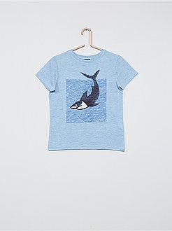 T-shirt com lantejoulas reversíveis - Kiabi