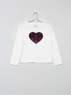 T-shirt com lantejoulas reversíveis 'eco-conception' - Kiabi