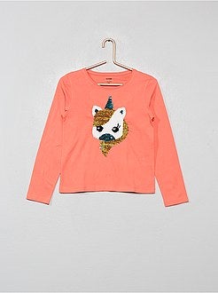 T-shirt com lantejoulas reversíveis 'eco-conception' - Kiabi